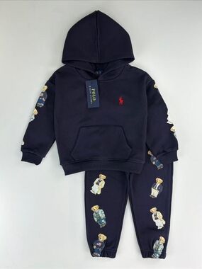Polo by Ralph Lauren Navy Hoodie & Sweatpants Set with Polo Bear